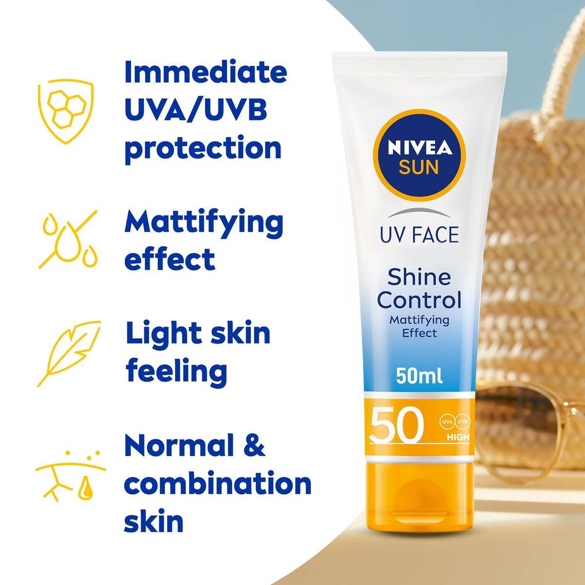 Nivea Sun UV Face Cream SPF50 Shine Control 50ml