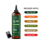 Botanic Hearth Tea Tree Oil for Hair | 200 ML |With Argan, Jojoba & Grapeseed Oils | Soothes Itchy Scalp & Fights Dandruff | Non GMO Verified |