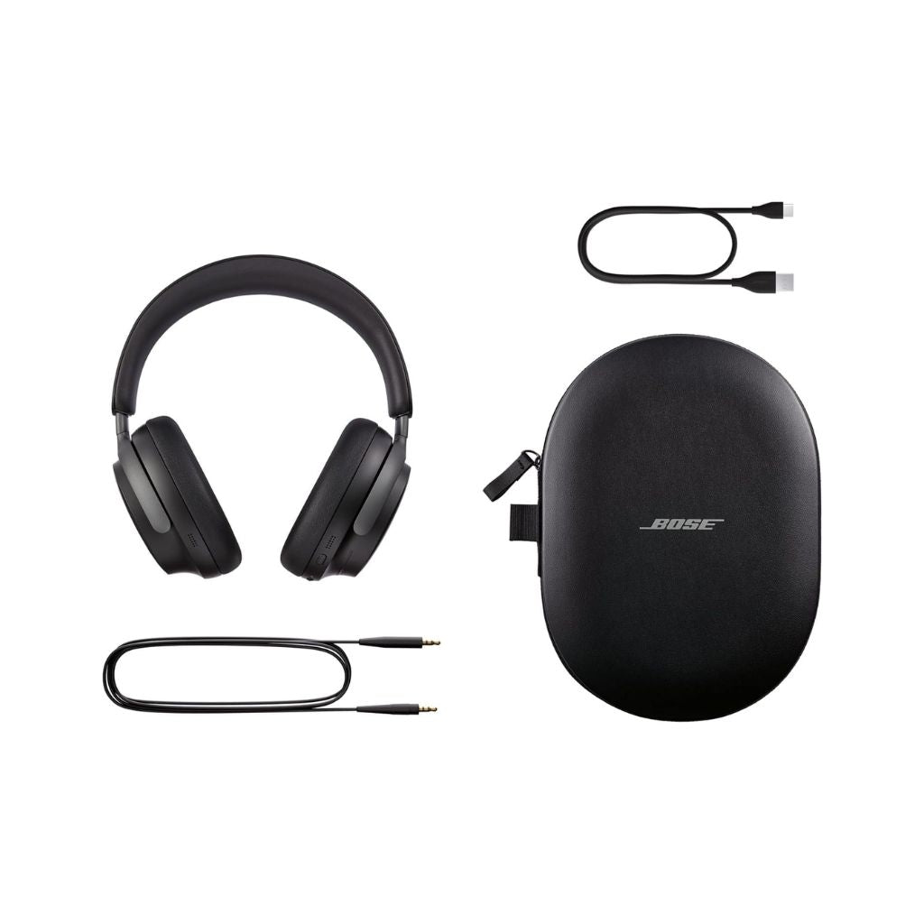 Bose QuietComfort Ultra Wireless Noise Cancelling Headphones with Spatial Audio, Over-the-Ear Headphones with Mic, Up to 24 Hours of Battery Life, Black 2023