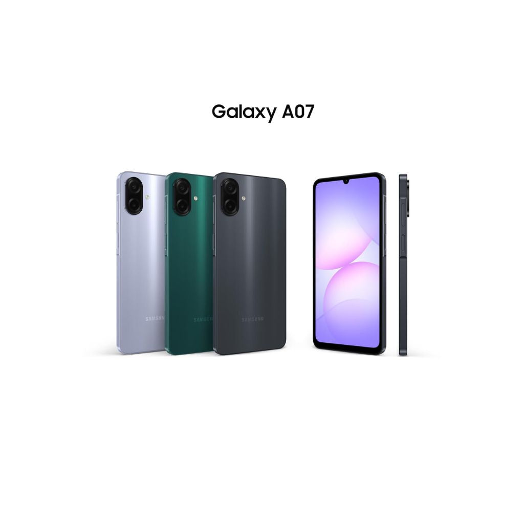 Samsung Galaxy A07 LTE, Android Smartphone, 64GB Storage, 4GB RAM, Black, 6x OS Upgrades, Large Display, 6nm Processor, Travel Adaptor Included