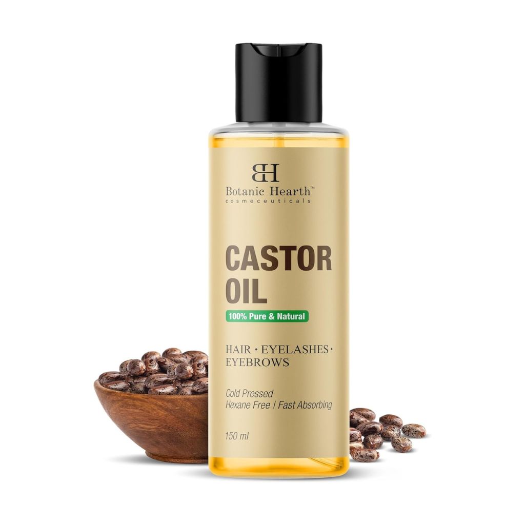 Botanic Hearth 100% Pure Castor Oil for Hair Growth| 150 ML | - Cold Pressed, Hexane-Free, Eyelashes, Eyebrows, Skin Care Main image