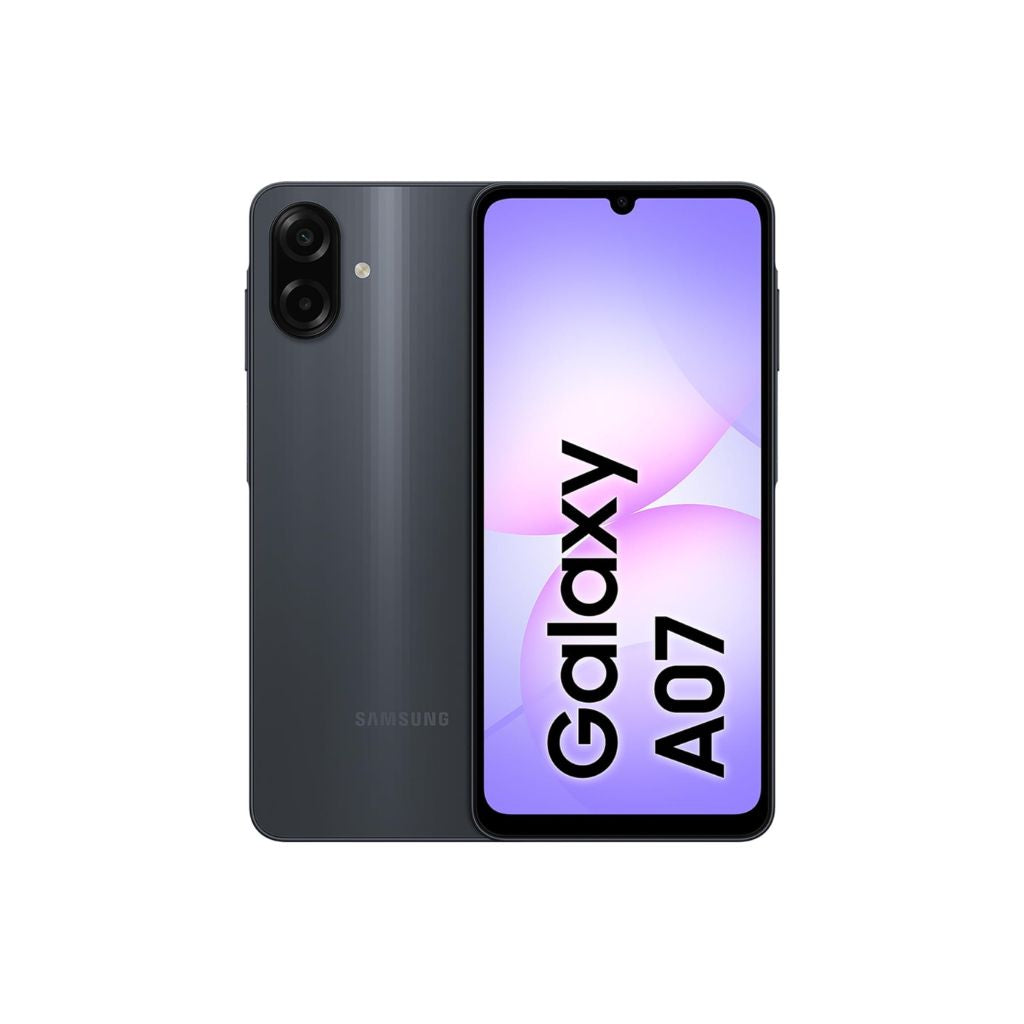 Samsung Galaxy A07 LTE, Android Smartphone, 64GB Storage, 4GB RAM, Black, 6x OS Upgrades, Large Display, 6nm Processor, Travel Adaptor Included
